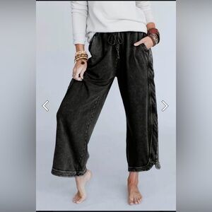 Three Bird Nest Charcoal Wide-Leg Pants